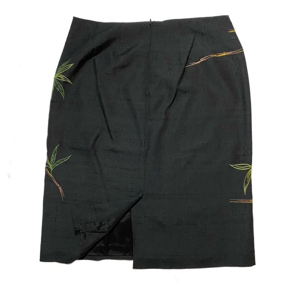 Beautiful Peter Martin 100% Silk Floral Embroidered Lined Skirt - Size 4 - Picture 2 of 6